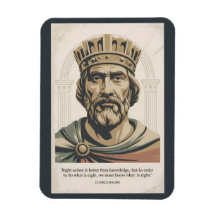 Charlemagne citaat Fransen Illustratie Vintage Magneet