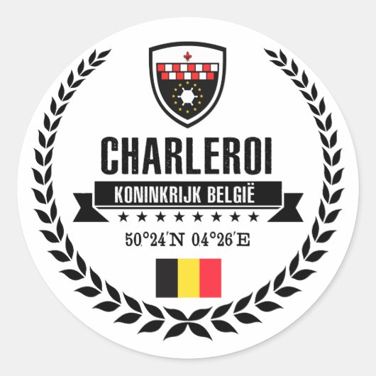 Charleroi Ronde Sticker (Voorkant)