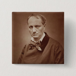 Charles Baudelaire (1821-67), Franse dichter, port Vierkante Button 5,1 Cm