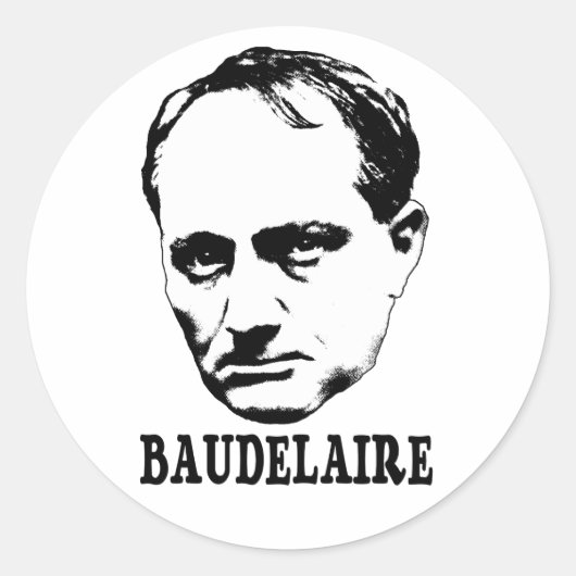 Charles Baudelaire Ronde Sticker (Voorkant)
