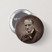 Charles Baudelaire van Étienne Carjat Ronde Button 5,7 Cm (Voorkant /achterkant)