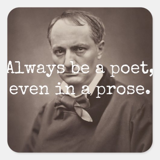 Charles Baudelaire Vierkante Sticker (Voorkant)