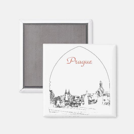Charles bridge in Praag, Tsjechië Magneet (Voorkant / Achterkant)