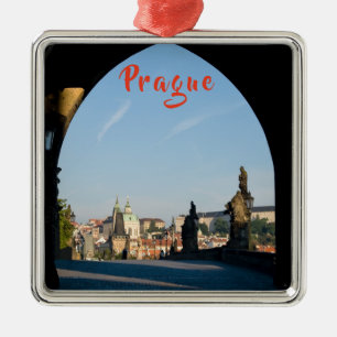 Charles bridge in Praag, Tsjechische Republiek Metalen Ornament