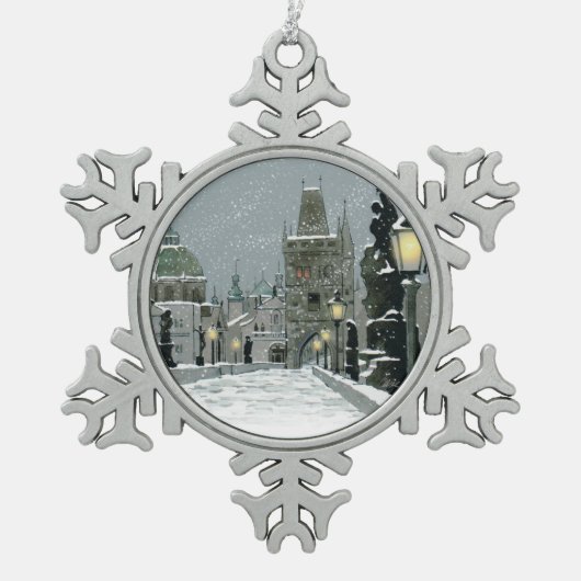 Charles Bridge Pewter Ornament (Voorkant)