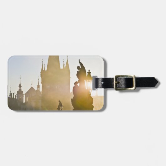 Charles Bridge Praag Ochtend Bagagelabel (Voorkant horizontaal)