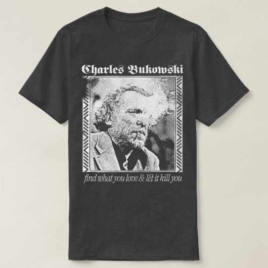 Charles Bukowski Esthetisch Vervaagd Punkstyle Des T-shirt (Design voorkant)