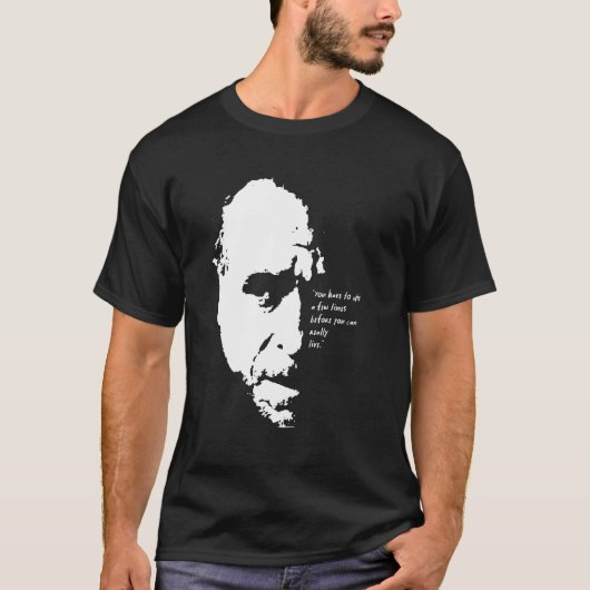 Charles Bukowski Portret T-shirt (Voorkant)