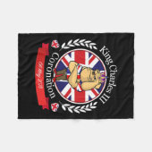 Charles Coronation Engelse buldog in een kroon Fleece Deken (Voorkant (Horizontaal))