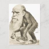 Charles Darwin het Man van de aap Briefkaart (Voorkant)