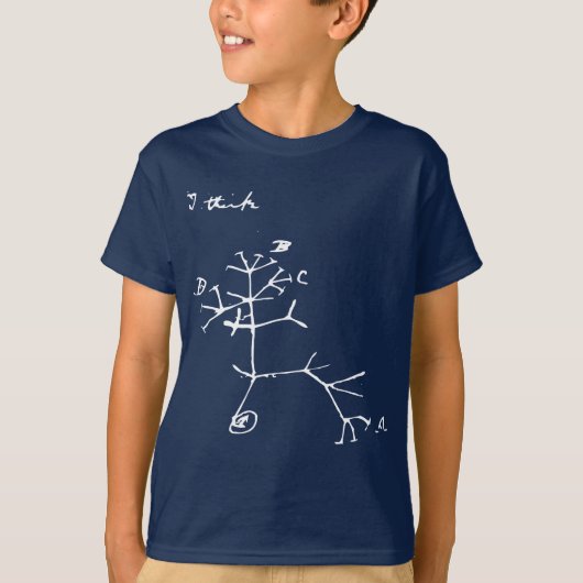 Charles Darwin - Ik denk (Wit) T-shirt (Voorkant)