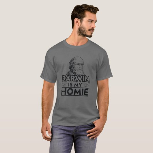 Charles Darwin is mijn Homie Evolution T-shirt (Voorkant volledig)