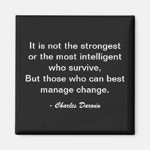 Charles Darwin Motivatie Citaat over Overleven van Magneet