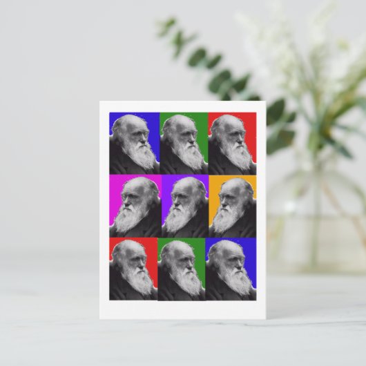 Charles Darwin Pop Art Gifts for All Ages Briefkaart (Staand voorkant)