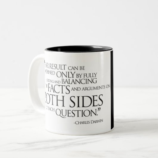 Charles Darwin Quotation Tweekleurige Koffiemok (Voorkant links)