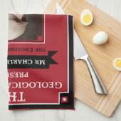 Charles Darwin  Repro Retro Theedoek (Quarter Fold)