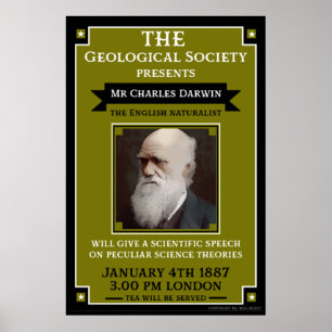Charles Darwin  Repro Retro Wall Art Poster