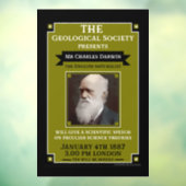 Charles Darwin  Repro Retro Wall Art Raamsticker (Vel 3)
