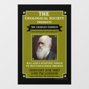 Charles Darwin  Repro Retro Wall Art Raamsticker