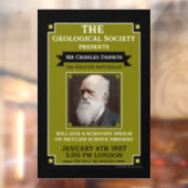 Charles Darwin  Repro Retro Wall Art Raamsticker (Vel 2)