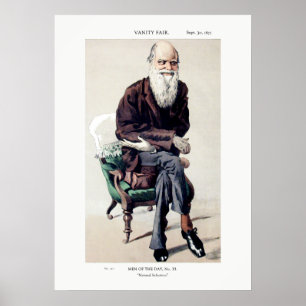 Charles Darwin Vanity Illustratie Poster