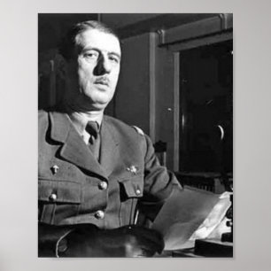 Charles De Gaulle Portrait Poster