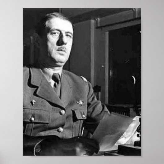Charles De Gaulle Portrait Poster (Voorkant)