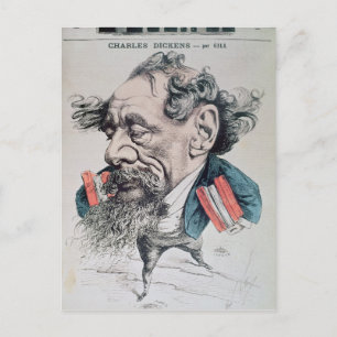 Charles Dickens astride over het Kanaal Briefkaart