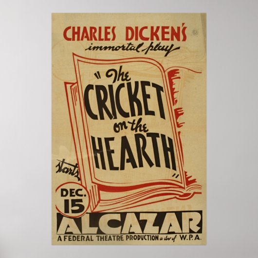Charles Dickens cricket on the Hearth WPA Poster (Voorkant)