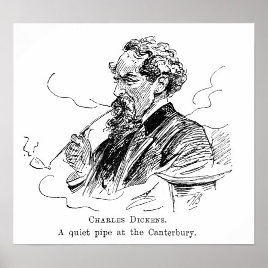Charles Dickens. Een stille pijp op het Cantebury. Poster (Voorkant)