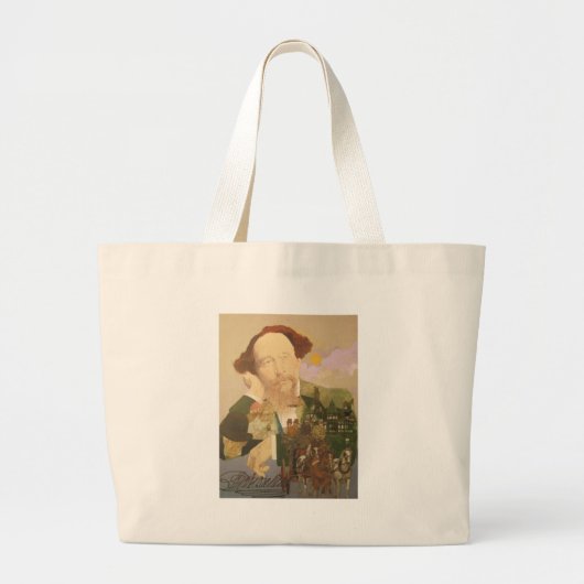 Charles Dickens, Engelse auteur Grote Tote Bag (Voorkant)