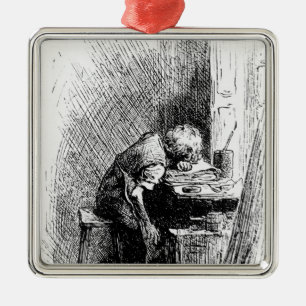 Charles Dickens in de bloedvaten Metalen Ornament