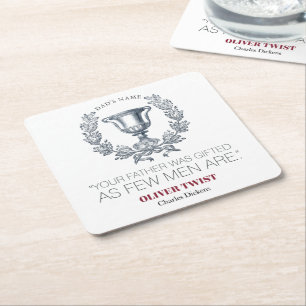 Charles Dickens - Je vader kreeg cadeautjes - Trof Vierkante Kartonnen Onderzetter