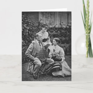 Charles Dickens met twee dochters Kaart