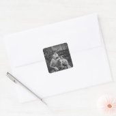 Charles Dickens met twee dochters Vierkante Sticker (Envelop)