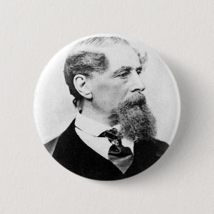Charles Dickens Photo Ronde Button 5,7 Cm