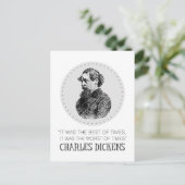 Charles Dickens Portrait en Quote Briefkaart (Staand voorkant)