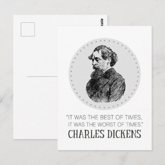 Charles Dickens Portrait en Quote Briefkaart (Voorkant / Achterkant)