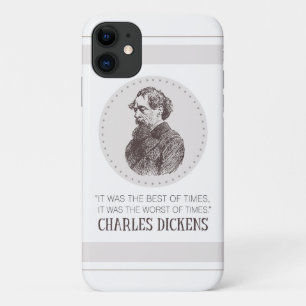 Charles Dickens Portrait en Quote iPhone 11 Hoesje