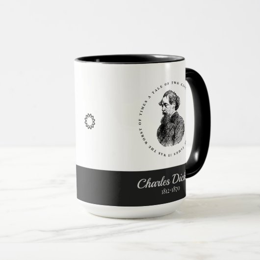 Charles Dickens Portrait en Quote Mok (Voorkant rechts)