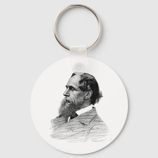 Charles Dickens Profiel Sleutelhanger (Voorkant)