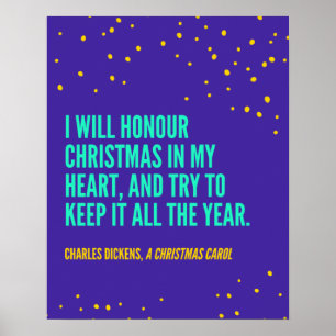 Charles Dickens Quote voor Kerstmis Poster