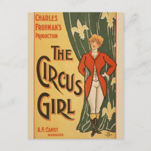 Charles Frohman's productie, The Circus Girl Briefkaart