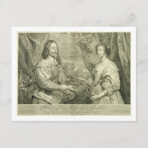 Charles I (1600-49) en Henrietta Maria (1609-169) Briefkaart