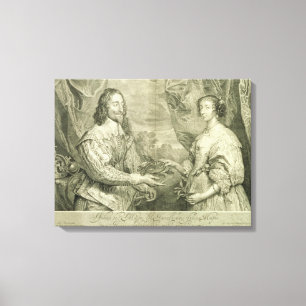 Charles I (1600-49) en Henrietta Maria (1609-169) Canvas Afdruk