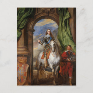 Charles I met M de St Antoine door Anthony van Dyc Briefkaart