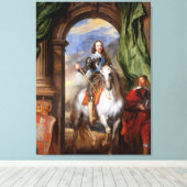 Charles I op Horseback van Van Dyck Canvas Afdruk (Insitu (Houten vloer))