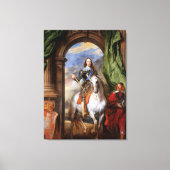 Charles I op Horseback van Van Dyck Canvas Afdruk (Voorkant)