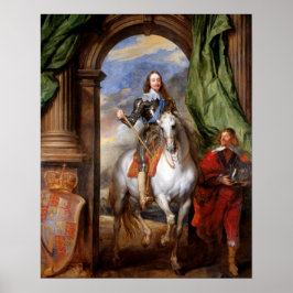 Charles I op Horseback van Van Dyck Poster