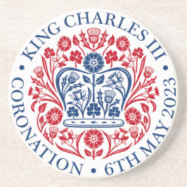 Charles III Coronation Zandsteen Onderzetter